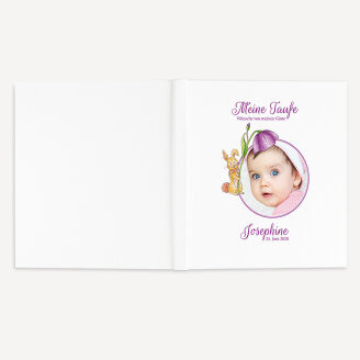Gästebuch Taufe Mädchen mit Foto und Häschen