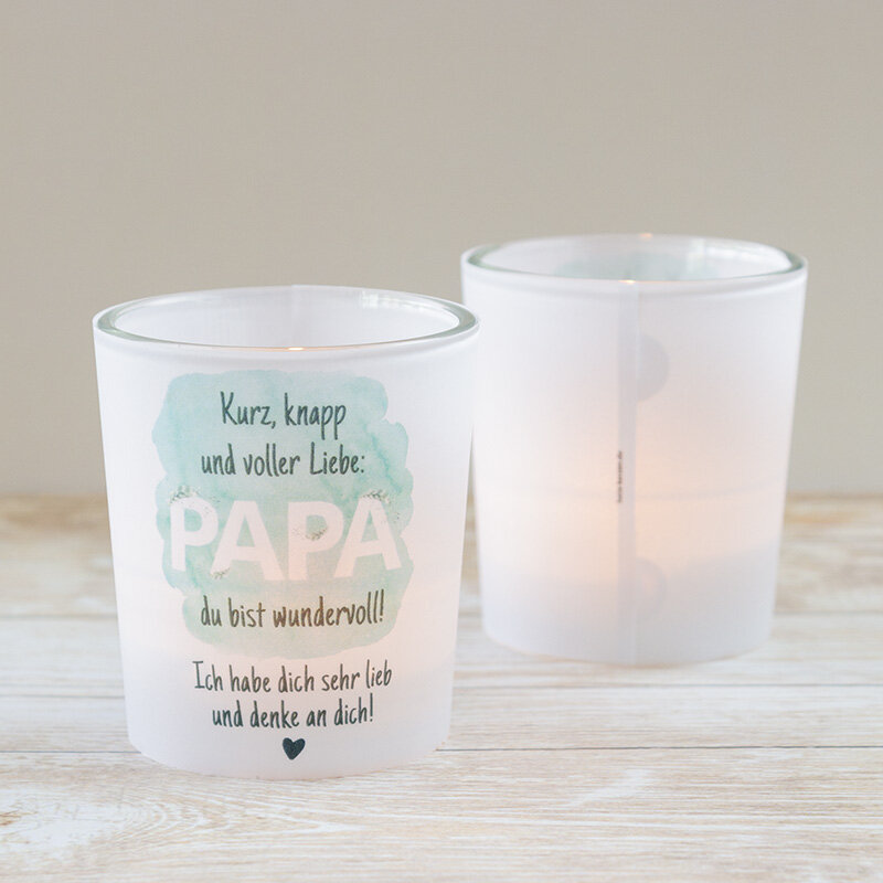 Windlicht Wundervoller Papa inkl. Glas & Verpackung